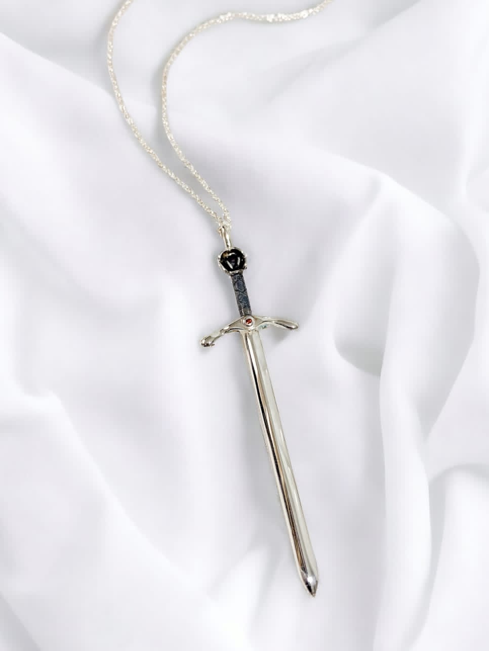 Rose Sword Necklace- Sterling Silver