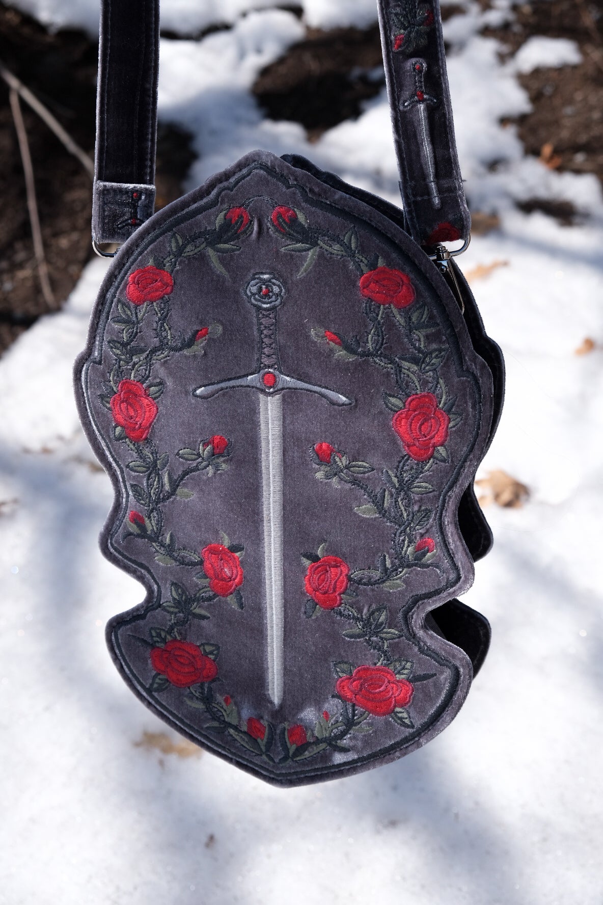 PREORDER- Stormy Gray Knight Helmet crossbody bag-Lady Knights & Sword Maidens collection