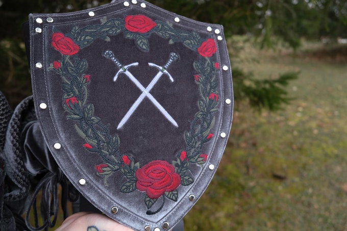 PREORDER- Stormy Gray Shield Backpack- Lady Knights & Sword Maidens collection