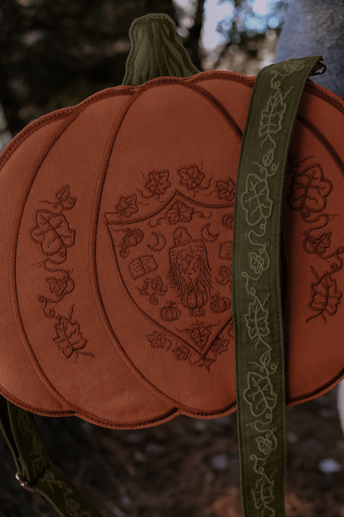 PREORDER- Orange and Green Pumpkin Crossbody Bag- Foxchant & Ravenspell collection