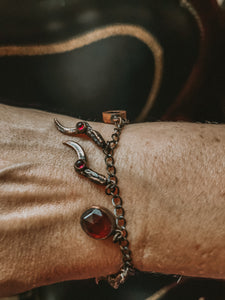 Crow charm bracelet- bronze