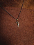 Dainty fox jaw bone necklace - Bronze