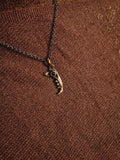 Dainty fox jaw bone necklace - Bronze