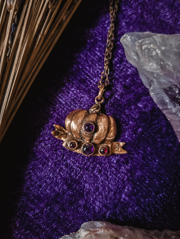 The Samhain Pumpkin Necklace - Bronze