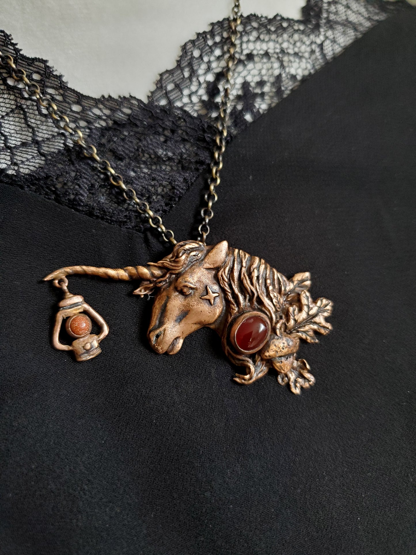 The Oak Unicorn Necklace - Bronze