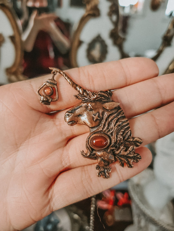 The Oak Unicorn Necklace - Bronze
