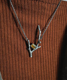 Branch - Silver necklace- citrine