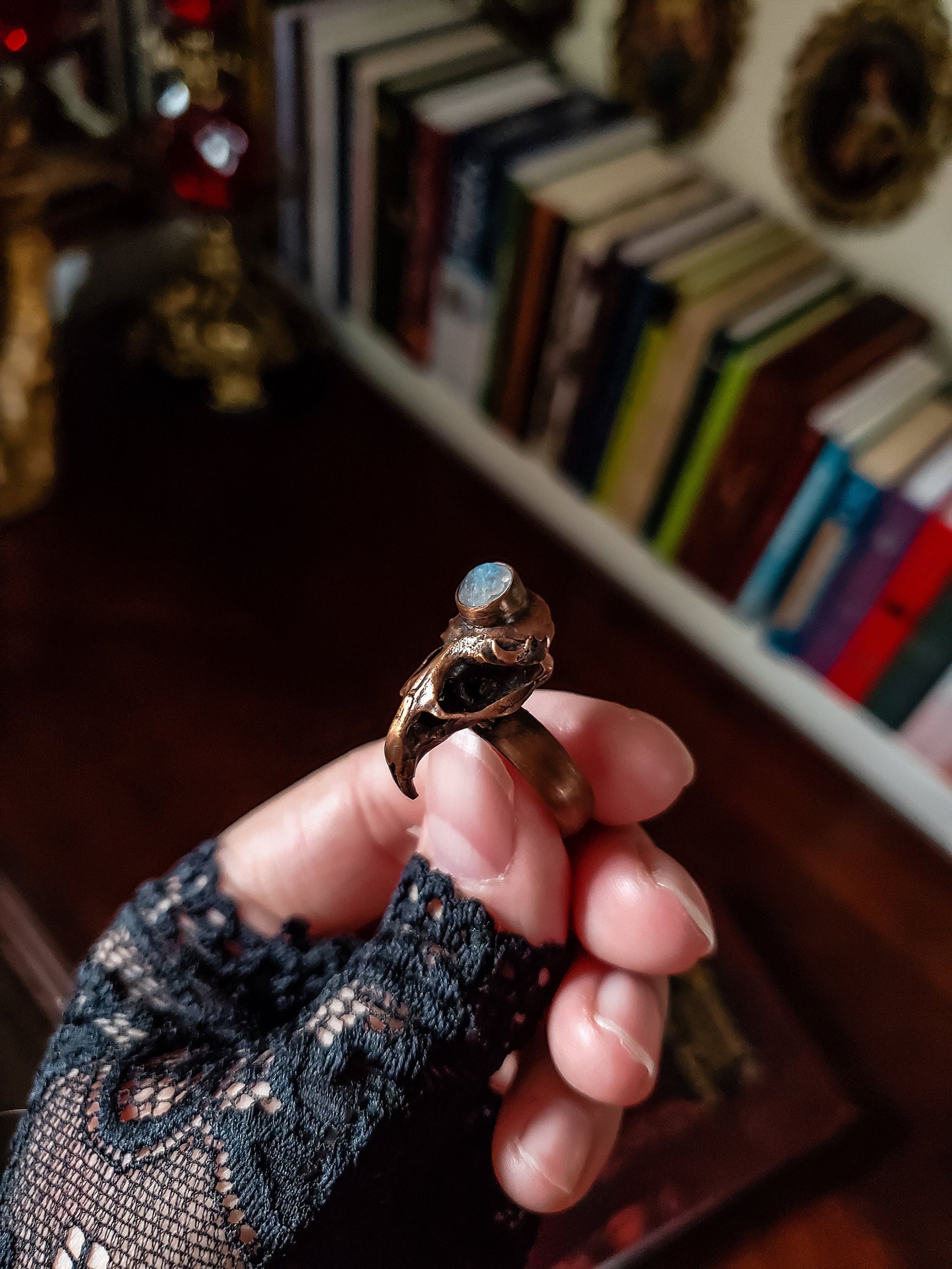 Rodent skull ring - Bronze