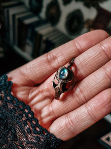 Rodent skull necklace - bronze